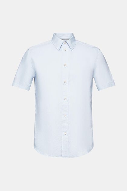 Kortärmad skjorta av linne-bomullsmix