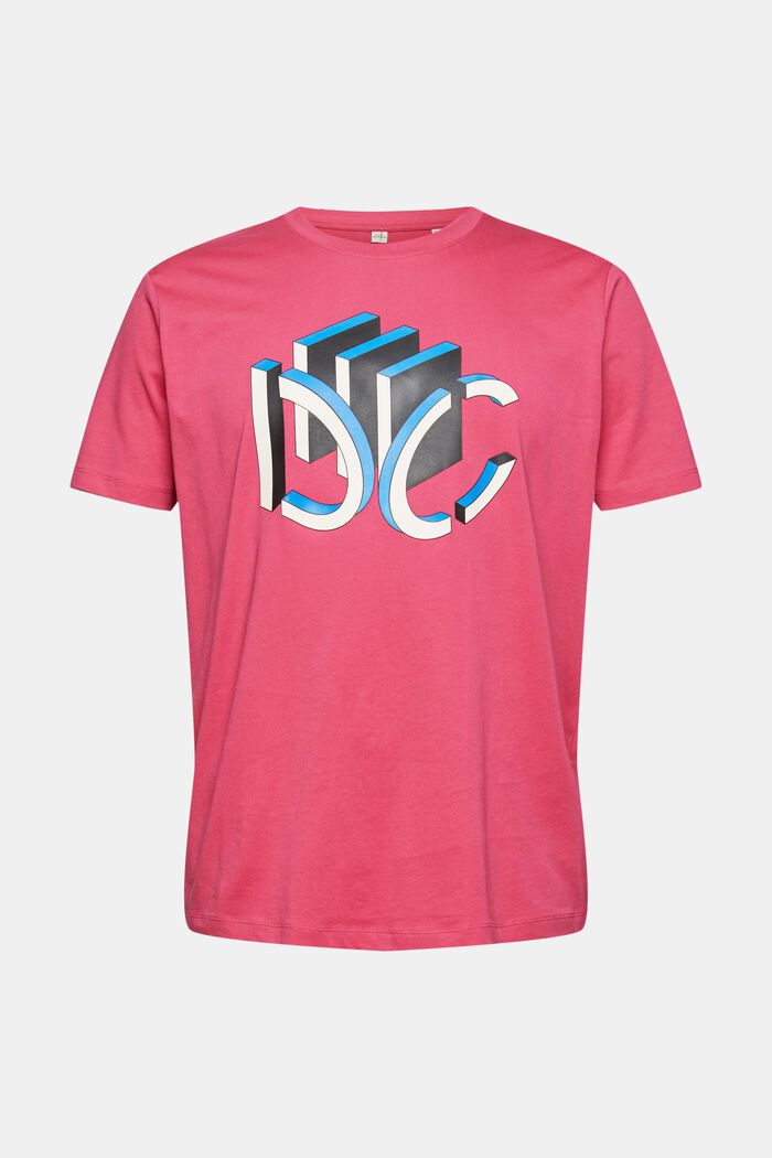 T-shirt i jersey med grafiskt 3D-logotryck, DARK PINK, detail image number 2