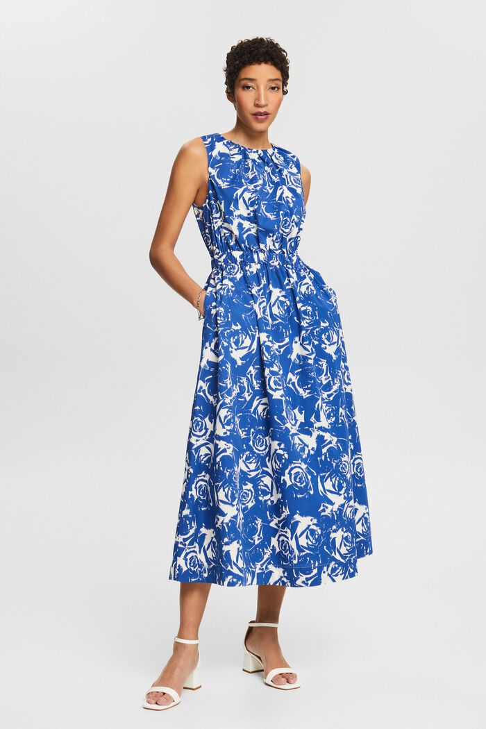 A-linjeformad klänning med tryck, BRIGHT BLUE, detail image number 0