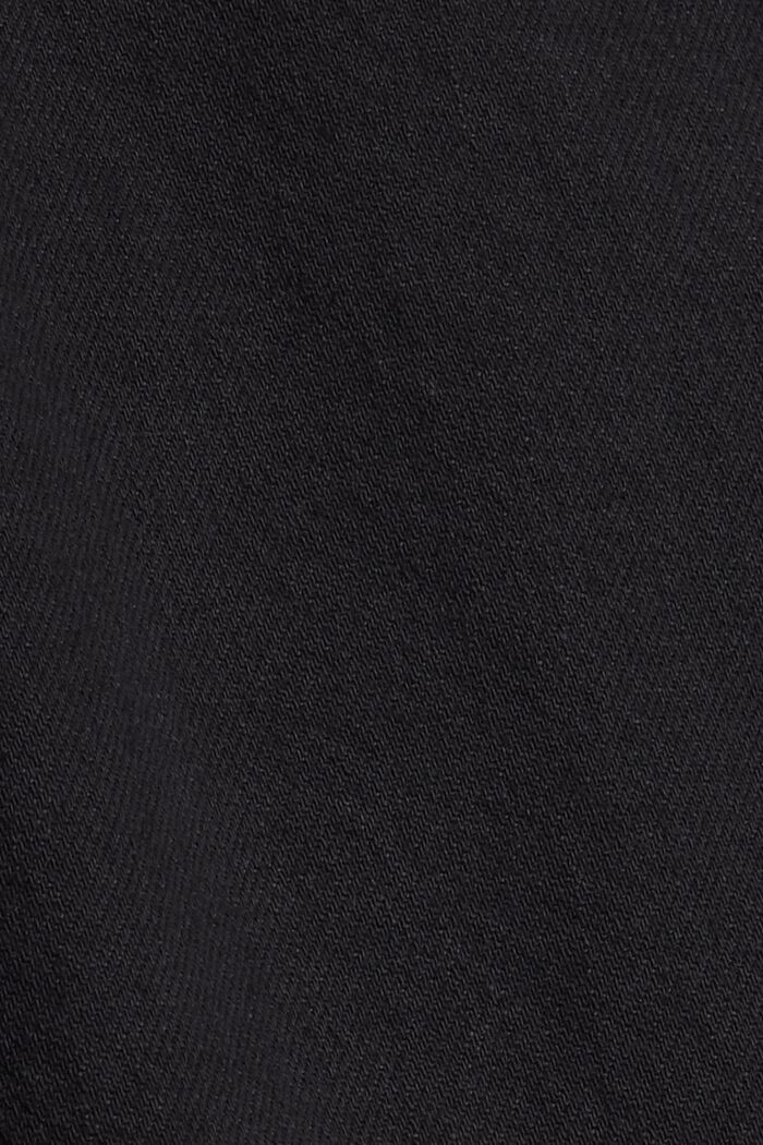 Kortare slitna jeans, ekobomull, BLACK DARK WASHED, detail image number 4