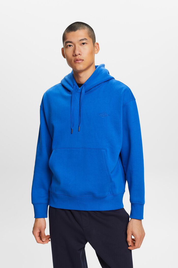 Sweatshirt med huva och logobroderi, BRIGHT BLUE, detail image number 1