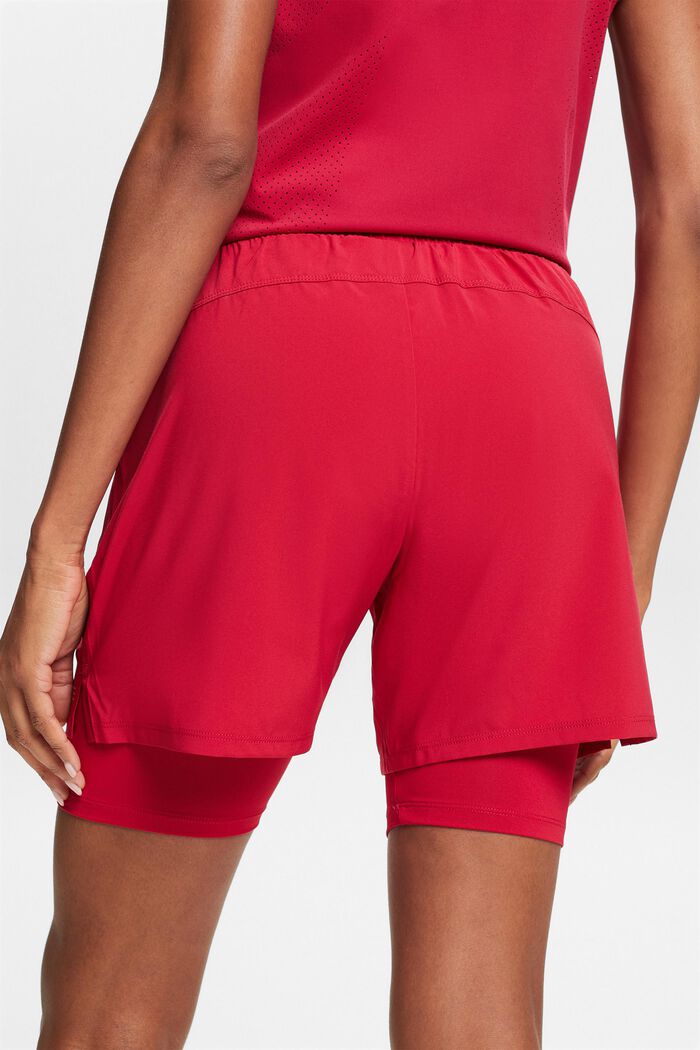 Active-shorts i dubbla lager, DARK RED, detail image number 2