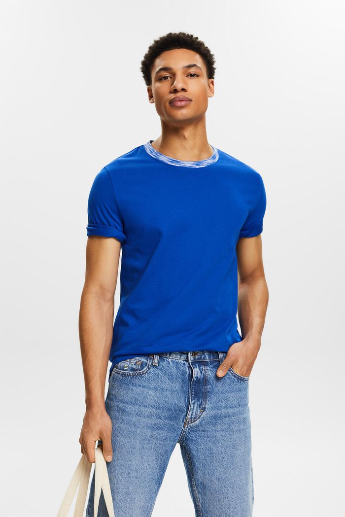 T-shirt med melerad effekt, BRIGHT BLUE, detail image number 0