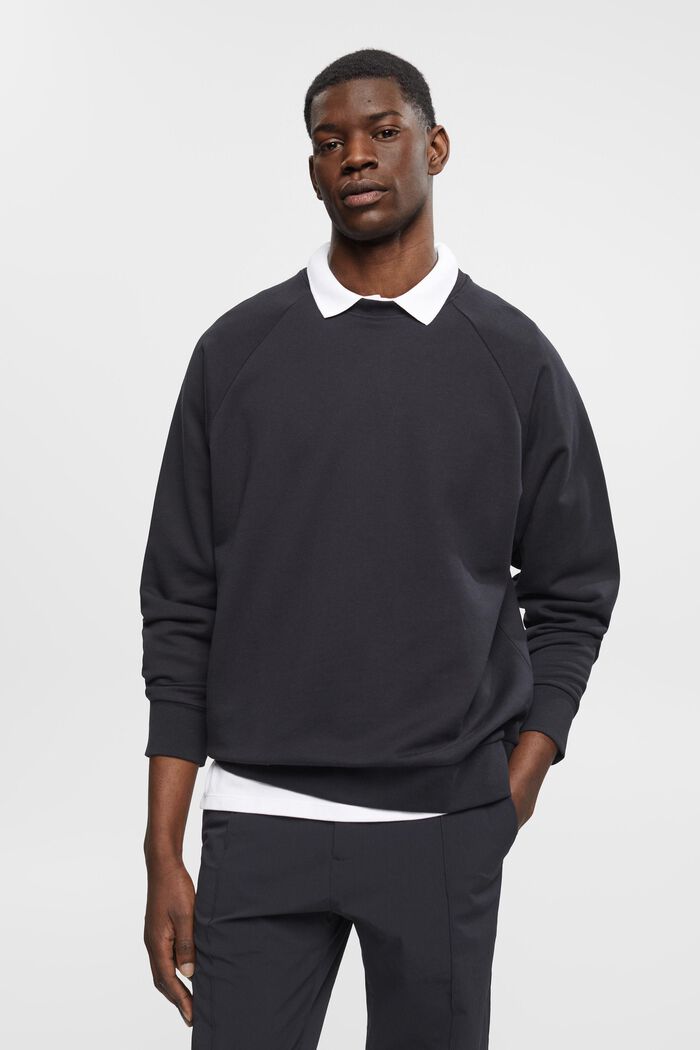 Sweatshirt i bomull med ledig passform, BLACK, detail image number 0