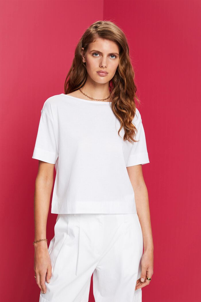 Boxformad T-shirt, TENCEL™, WHITE, detail image number 0