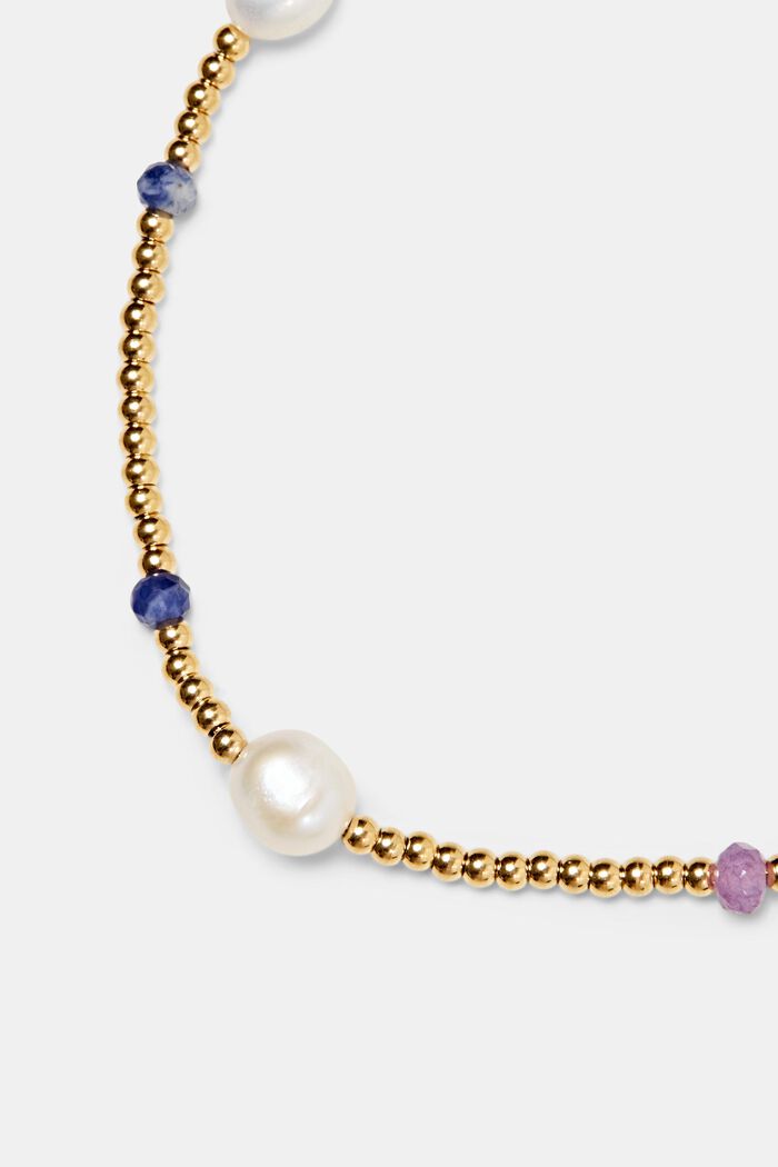 Armband i rostfritt stål med pärlor, GOLD BICOLOUR, detail image number 1