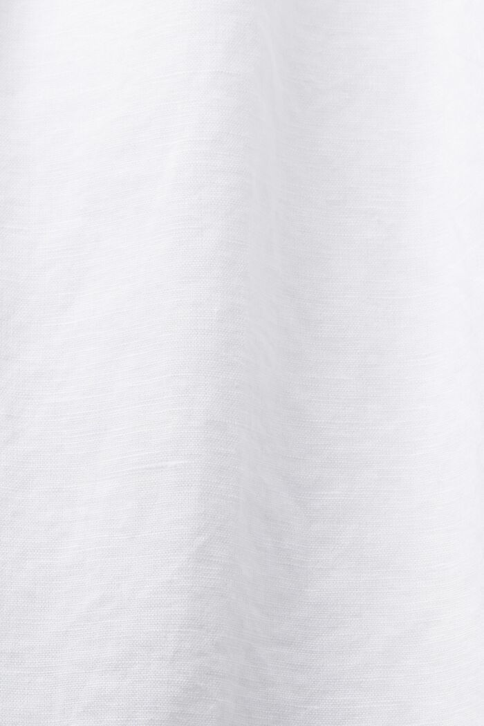 Ärmlös smockad blus i linne-bomull, WHITE, detail image number 4