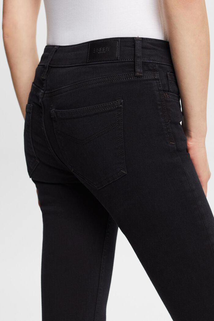Skinny-jeans med mellanhög midja, BLACK DARK WASHED, detail image number 5