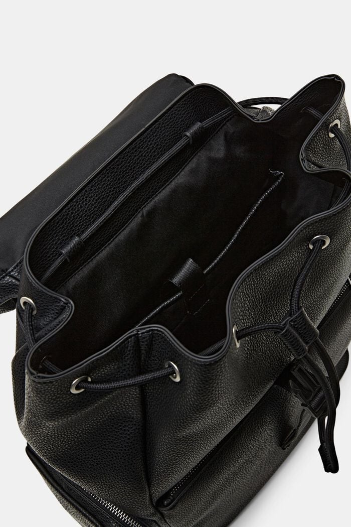 Ryggsäck i veganskt läder, BLACK, detail image number 3