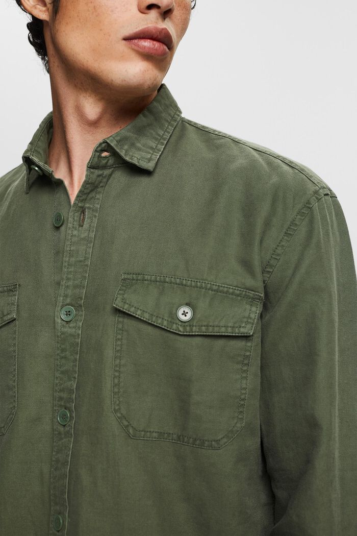 I linnemix: Oversize-skjorta, GREEN, detail image number 2