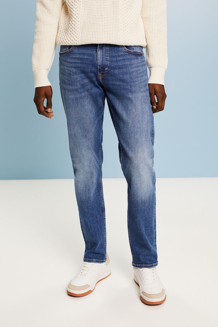 Smala jeans med medelhög midja, BLUE MEDIUM WASHED, detail image number 0