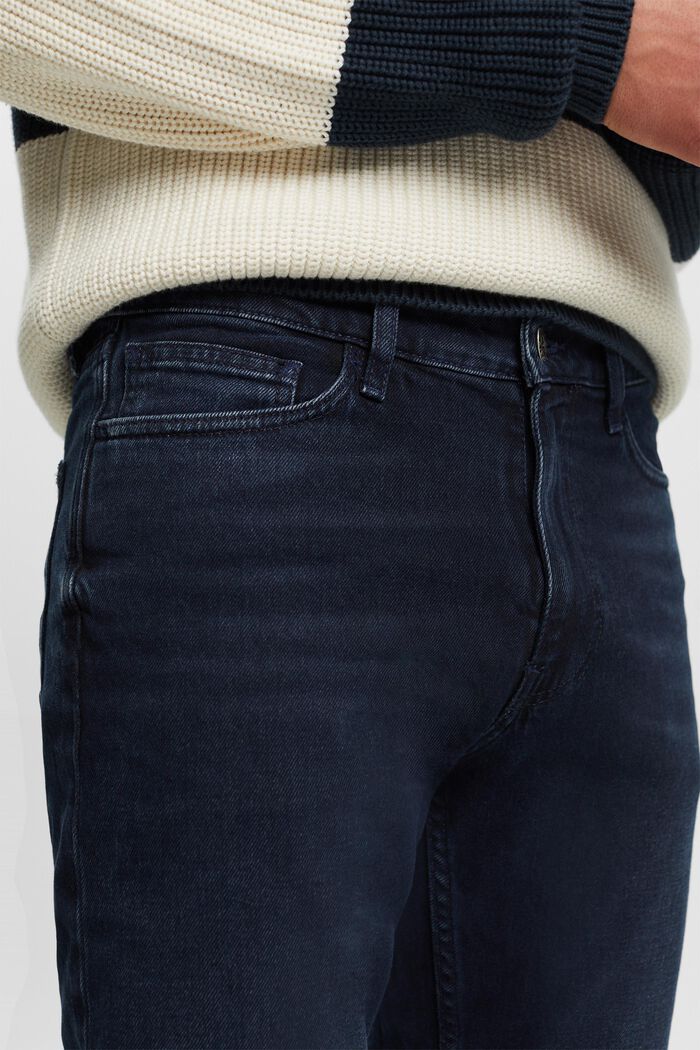 Raka jeans med medelhög midja, BLUE BLACK, detail image number 5