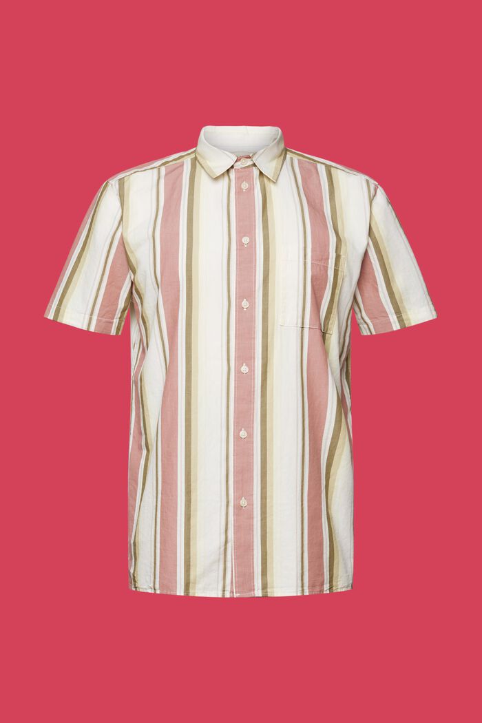 Mönstrad kortärmad skjorta, 100 % bomull, DARK OLD PINK, detail image number 5