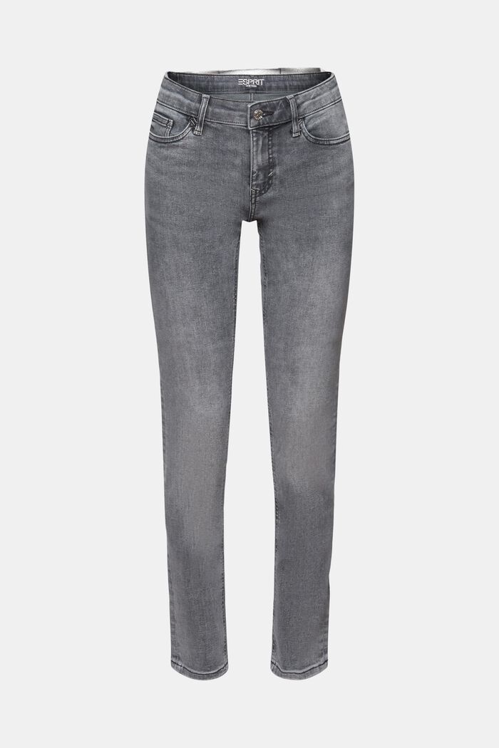 Mid-rise slim jeans, GREY MEDIUM WASHED, detail image number 7