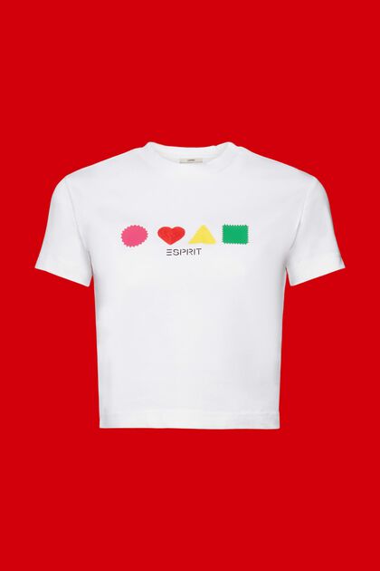 T-shirt i ekobomull med geometriskt tryck