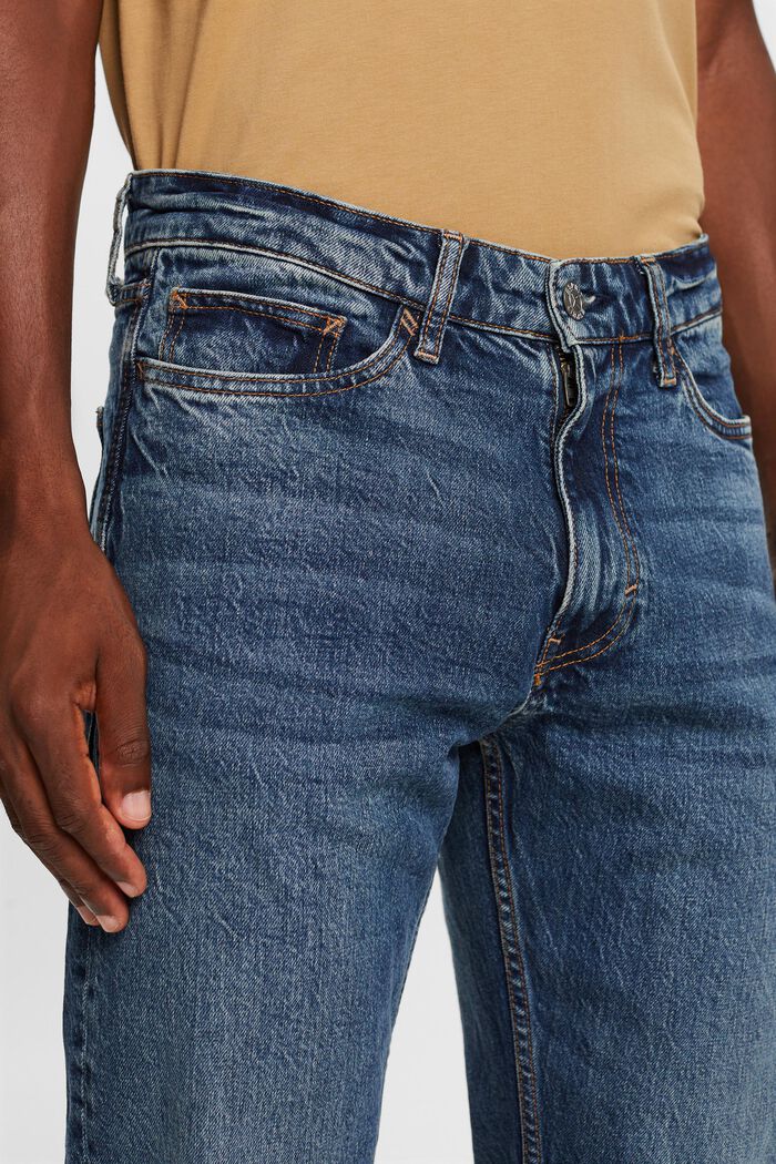 Raka jeans med medelhög midja, BLUE DARK WASHED, detail image number 1