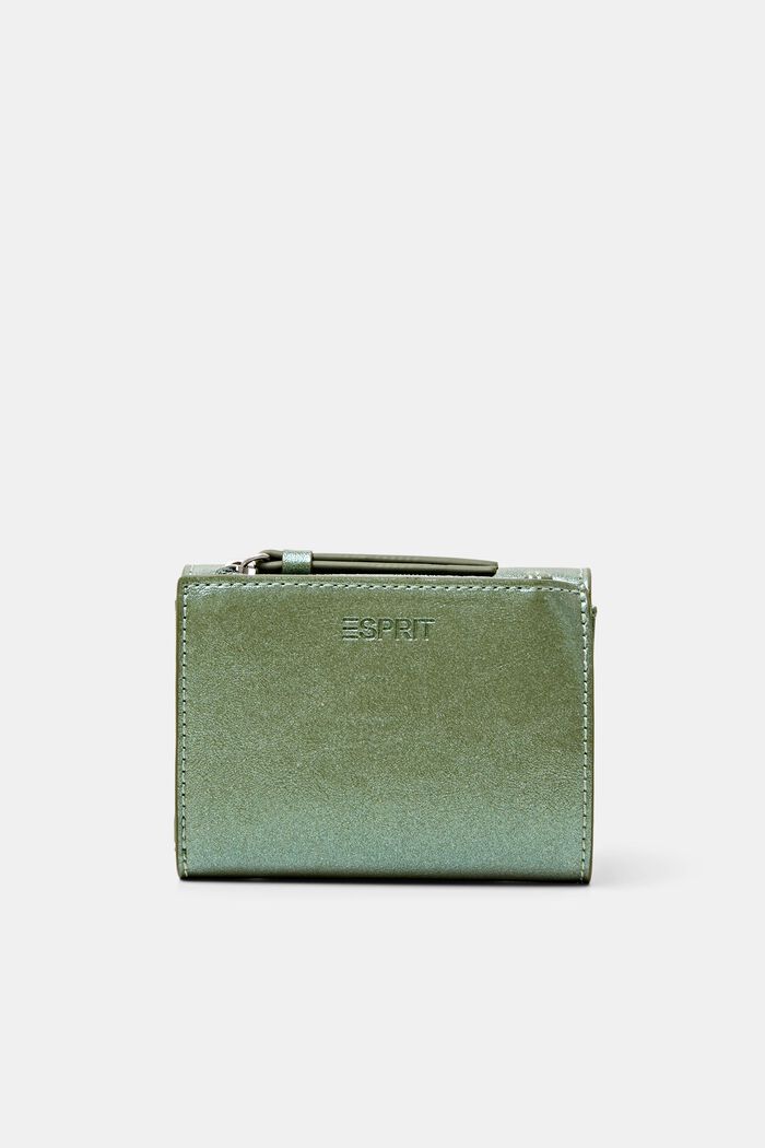 Glansig plånbok med viklock, LIGHT AQUA GREEN, detail image number 2