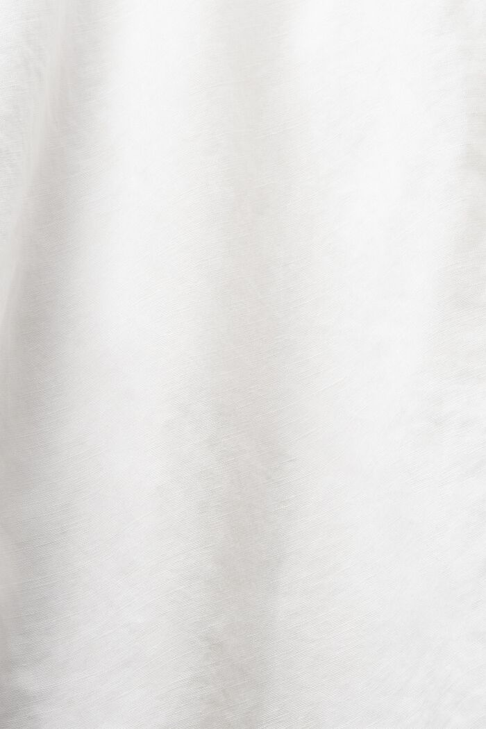 Skjortklänning med skärp i linne-bomullsmix, OFF WHITE, detail image number 4