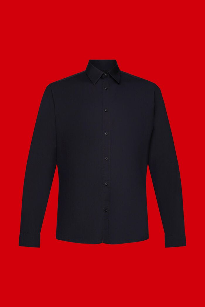 Skjorta i bomull med smal passform, BLACK, detail image number 5