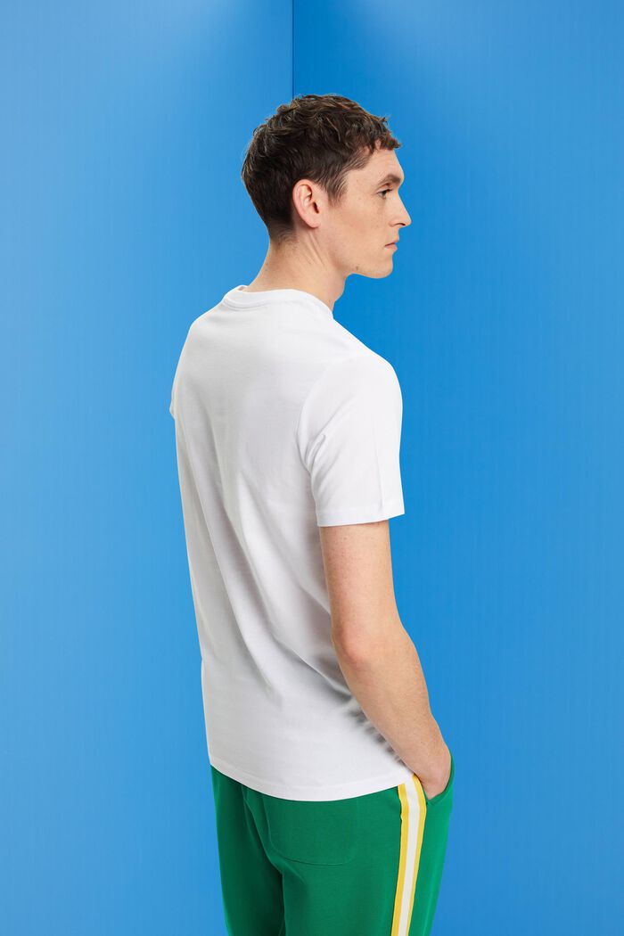 T-shirt i bomull med smal passform, WHITE, detail image number 3