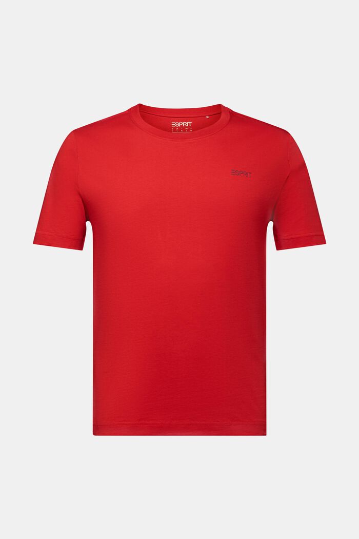 T-shirt i bomullsjersey med logo, DARK RED, detail image number 6