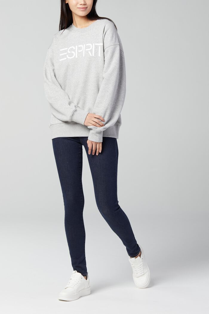 Sweatshirt med logotryck i unisexmodell, LIGHT GREY, detail image number 3