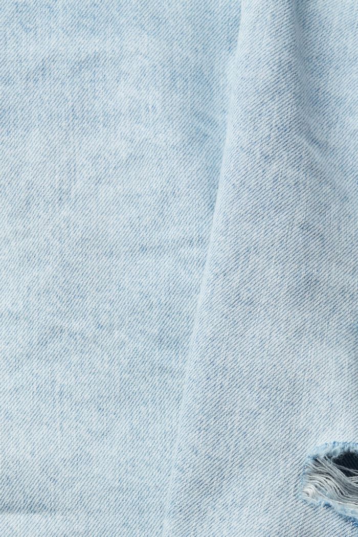 Jeanskjol med slitna effekter, BLUE BLEACHED, detail image number 6