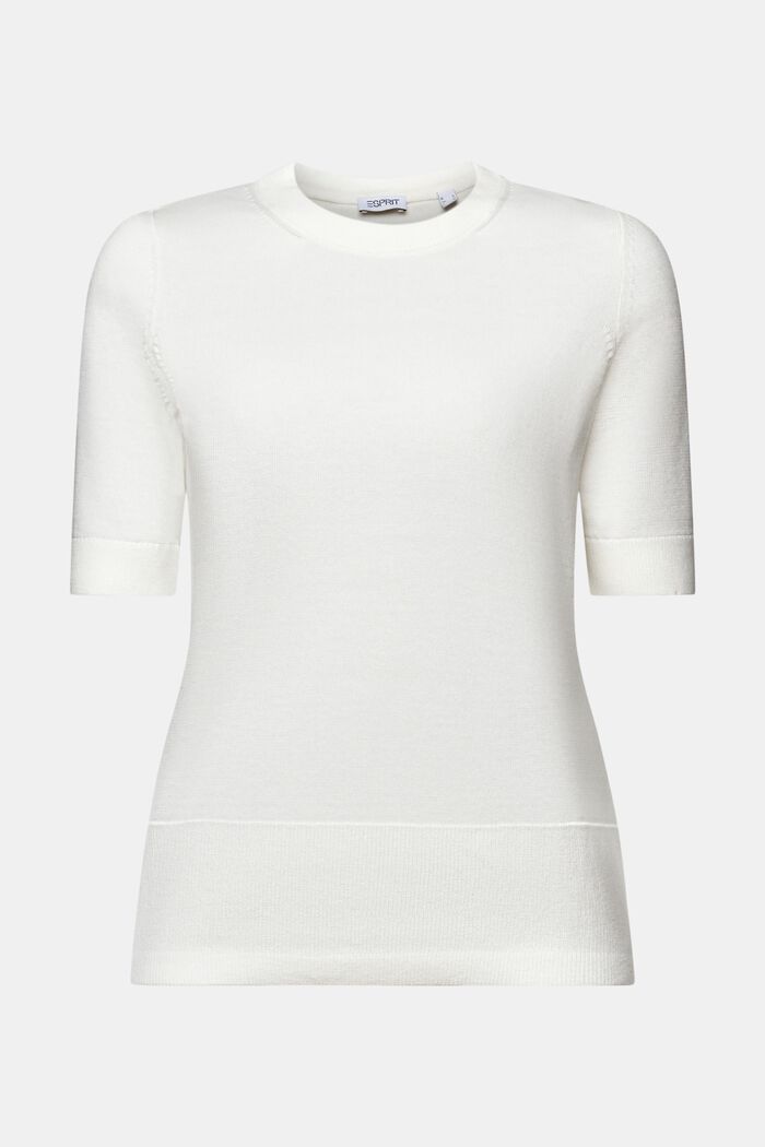 Kortärmad rundringad tröja, OFF WHITE, detail image number 6