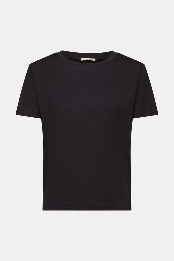 T-shirt i bomull med rund ringning, BLACK, detail image number 6