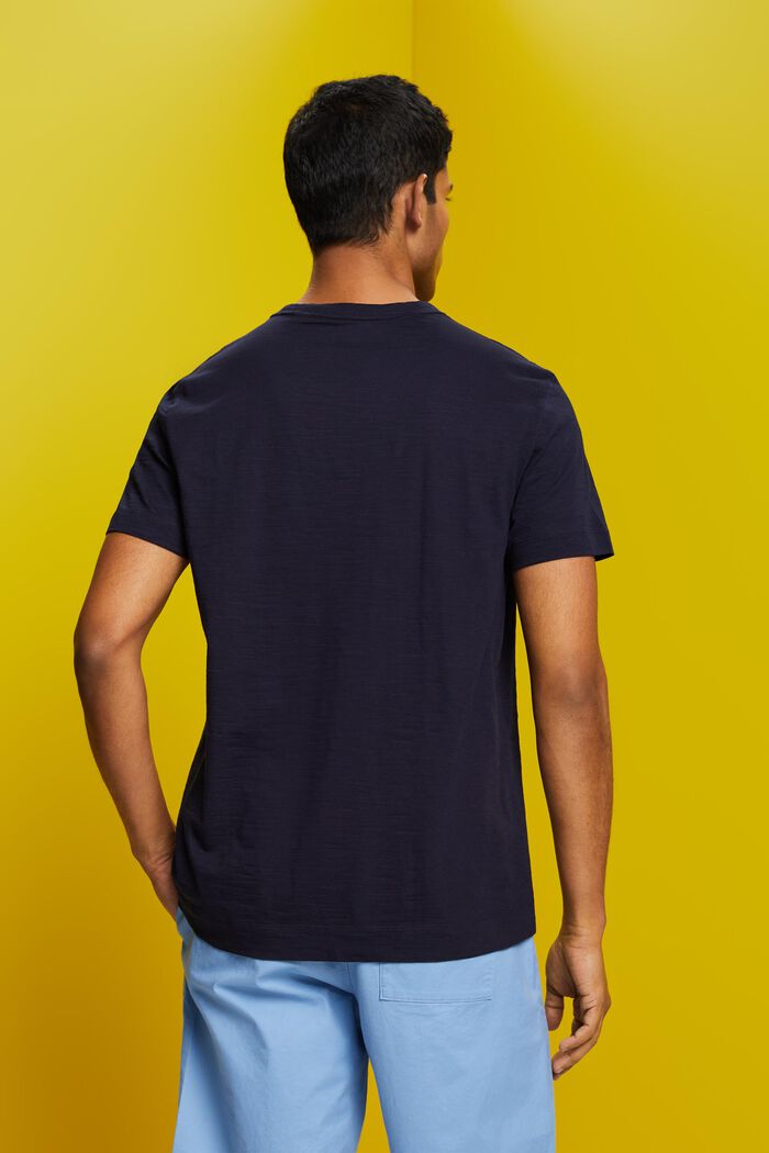 T-shirt i jersey med tryck på bröstet, 100 % bomull, NAVY, detail image number 3