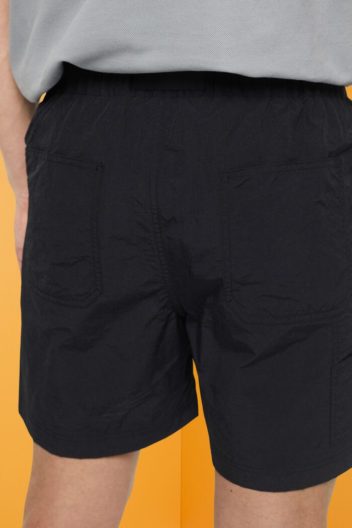 Shorts med integrerat bälte, BLACK, detail image number 4