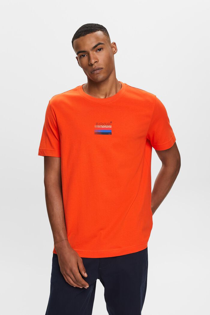 T-shirt i jersey med tryck, 100% bomull, BRIGHT ORANGE, detail image number 0