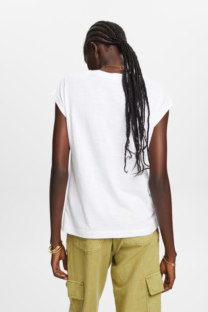 T-shirt med tryck, 100% bomull, WHITE, detail image number 3