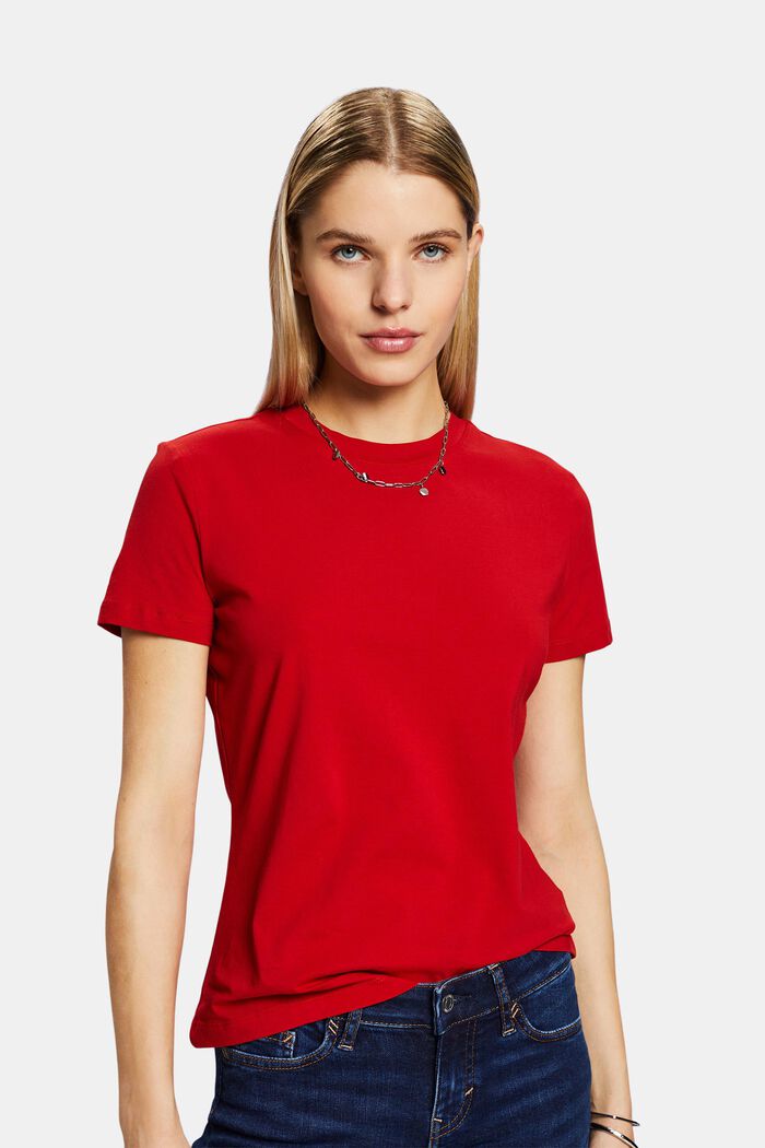 Rundringad T-shirt, DARK RED, detail image number 0