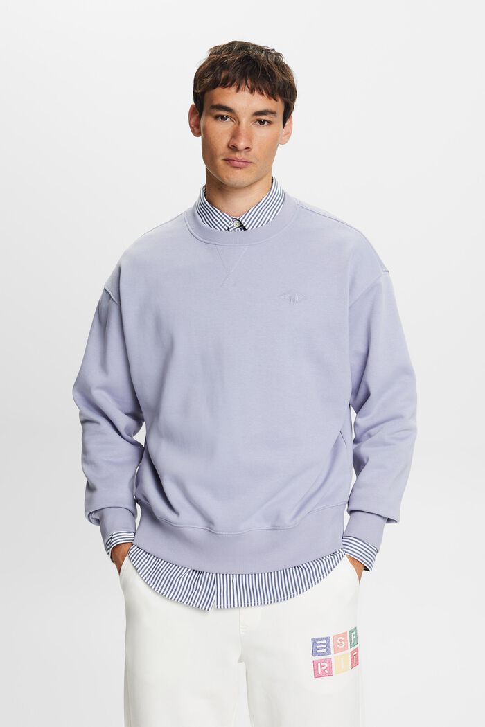 Sweatshirt med logobroderi, LIGHT BLUE LAVENDER, detail image number 1
