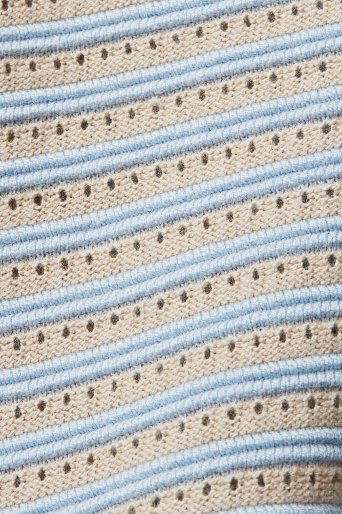 Randig tröja i olika stickmönster, NEW PASTEL BLUE, detail image number 4
