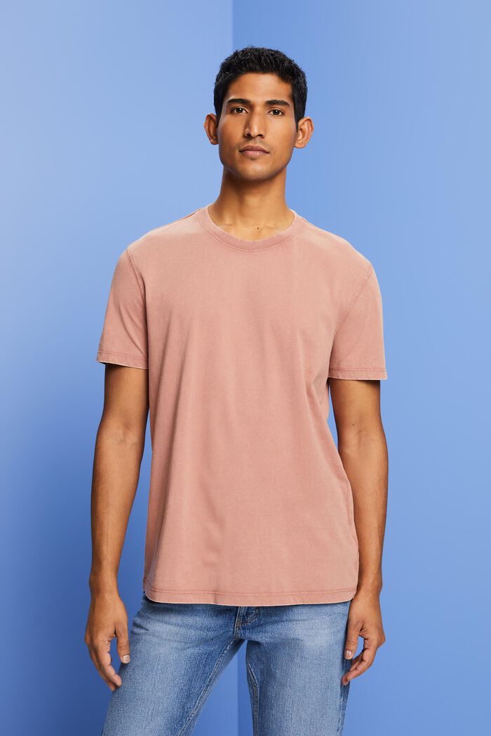Plaggfärgad T-shirt i jersey, 100% bomull, DARK OLD PINK, detail image number 0