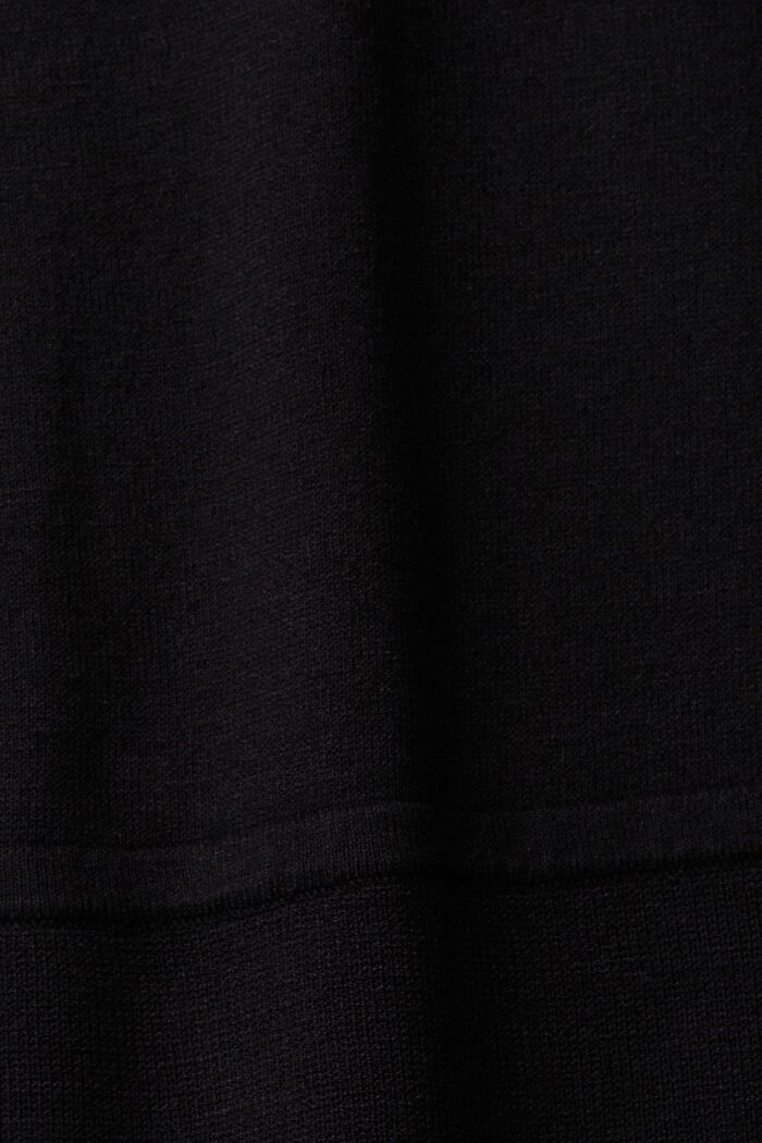 Stickad klänning med slitsade ärmar, LENZING™ ECOVERO™, BLACK, detail image number 4