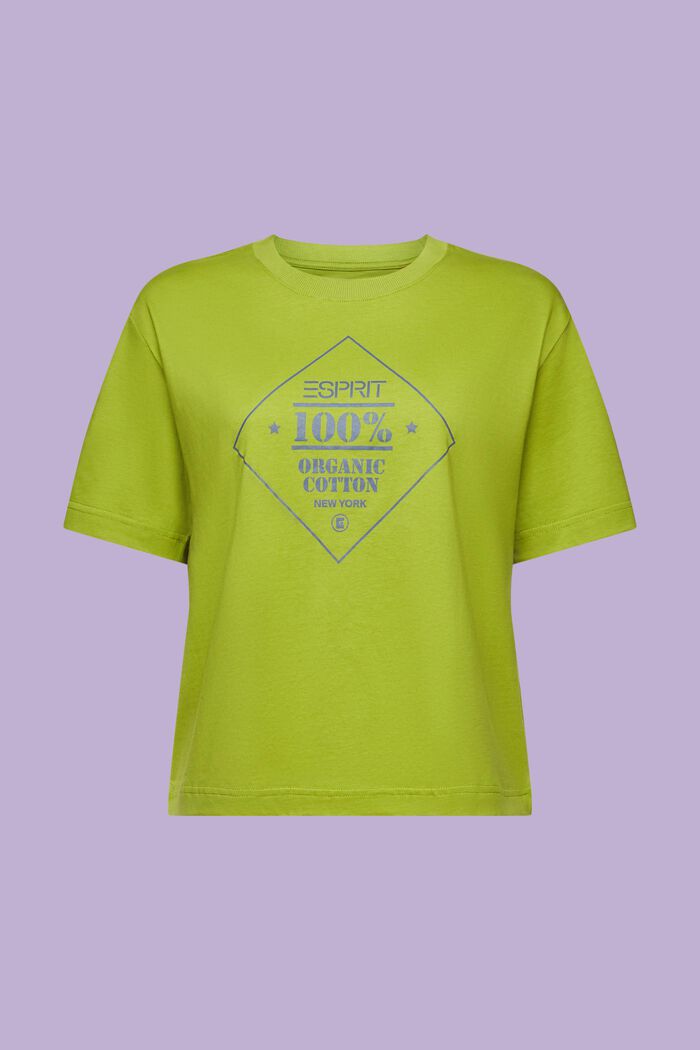 T-shirt i ekologisk bomull med tryck, LEAF GREEN, detail image number 6