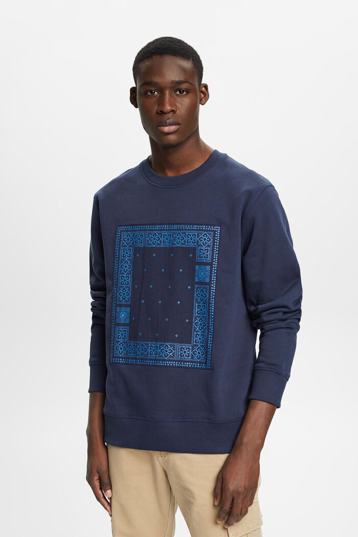 Sweatshirt med tryck fram, NAVY, detail image number 0