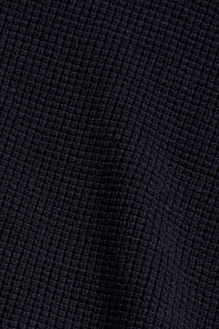 Strukturerad tröja med V-ringning, NAVY, detail image number 4