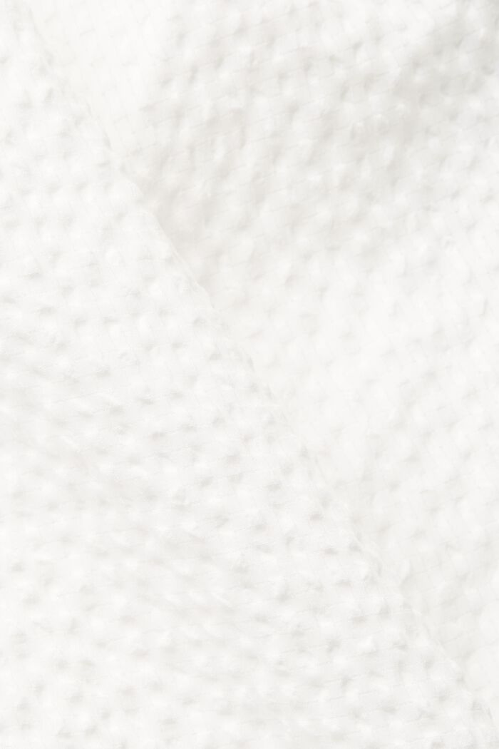 Blus i bäckeböljatyg med puffärm, OFF WHITE, detail image number 4