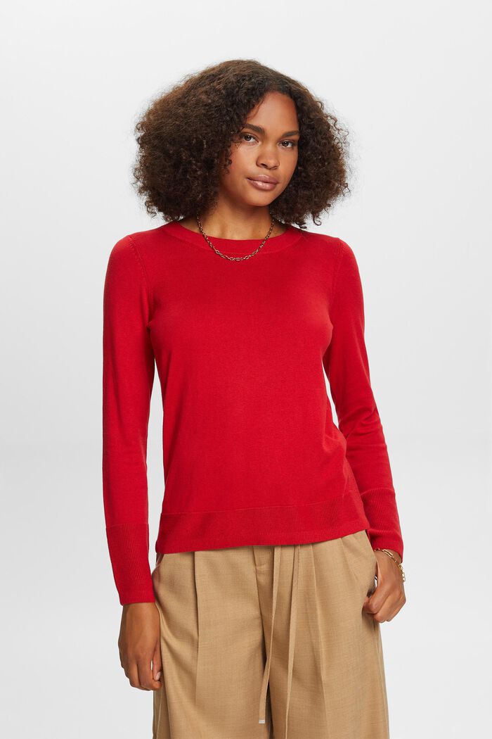 Finvävd tröja, DARK RED, detail image number 0