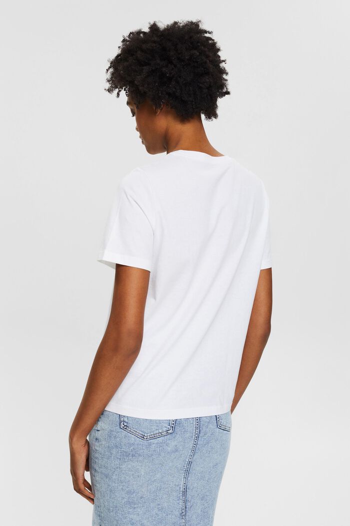 T-shirt med tryck, 100% ekobomull, WHITE, detail image number 3