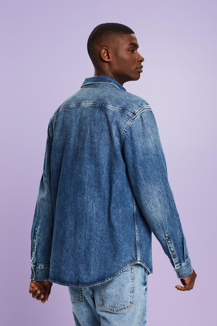 Långärmad jeansskjorta, BLUE MEDIUM WASHED, detail image number 2