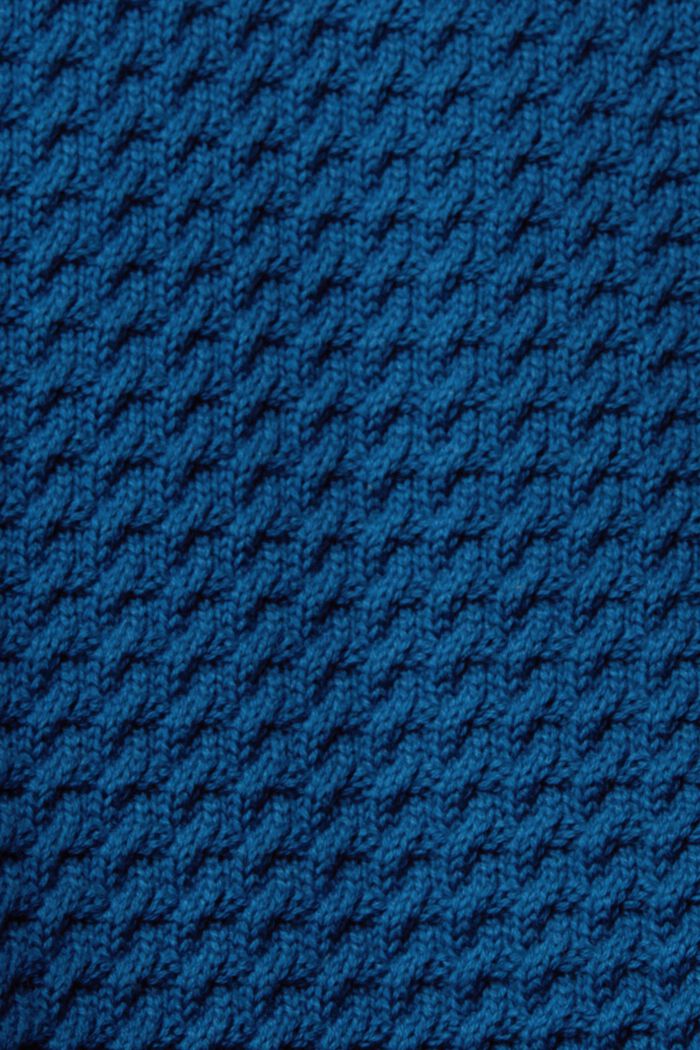 Strukturstickad tröja, PETROL BLUE, detail image number 5