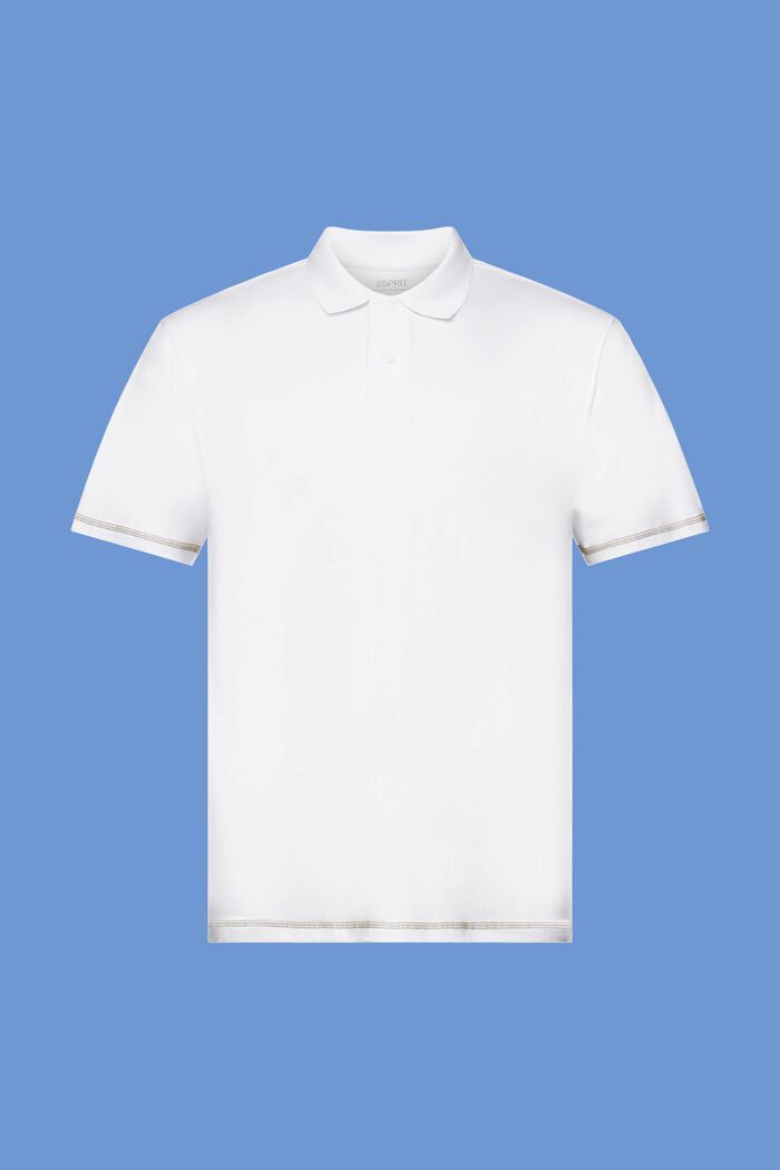 Tenniströja i jersey, 100 % bomull, WHITE, detail image number 6
