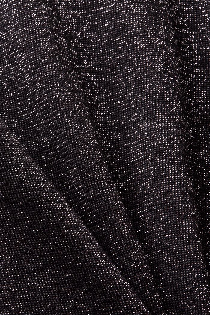Glittrande tröja med halvpolo, BLACK, detail image number 5