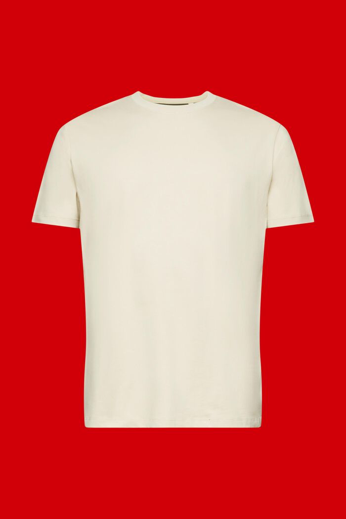 Tvåfärgad T-shirt i bomull, LIGHT TAUPE, detail image number 6