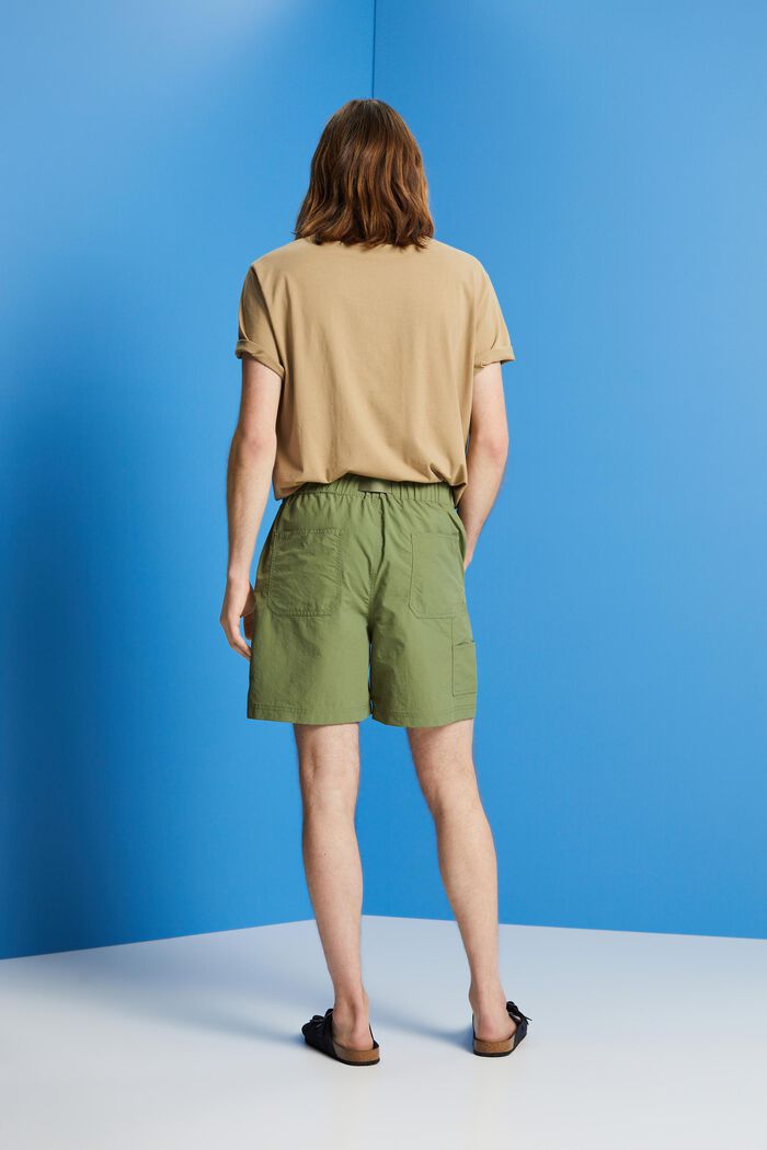 Shorts med integrerat bälte, OLIVE, detail image number 3